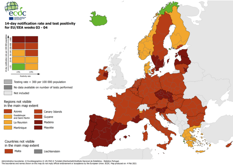 Χάρτες ECDC: Παραμένει στο «πράσινο» η Ελλάδα