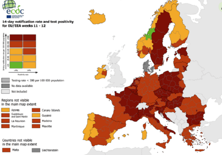 Κορωνοϊός-Χάρτες ECDC: Στο «κόκκινο» και πάλι η Ελλάδα