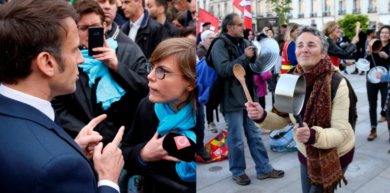Κατσαρόλες και τηγάνια είχαν την τιμητική τους σε εκδηλώσεις διαμαρτυρίας στη Γαλλία κατά της συνταξιοδοτικής μεταρρύθμισης