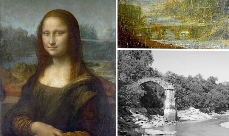 Η γέφυρα Ρομίτο απεικονίζεται στο φόντο του πορτρέτου της Μόνα Λίζα