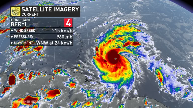 Ο τυφώνας Μπέριλ με ανέμους πάνω από 200χλμ απειλεί την Καραϊβική